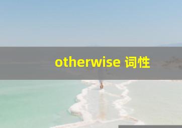 otherwise 词性